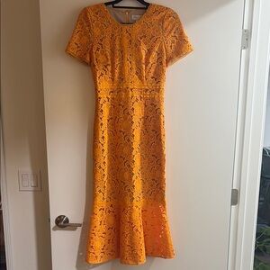 Rachel Parcell free people Lace Orange Dress